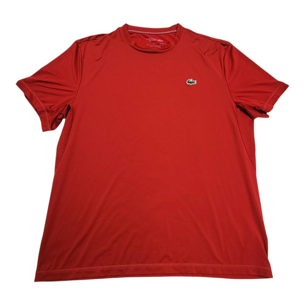 Lacoste Sport Mens XXL Red Ultra Dry Tennis Athletic Performance T-Shirt Top